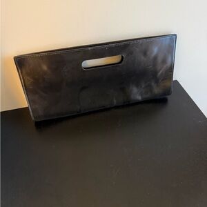 Sleek Black Leather Clutch